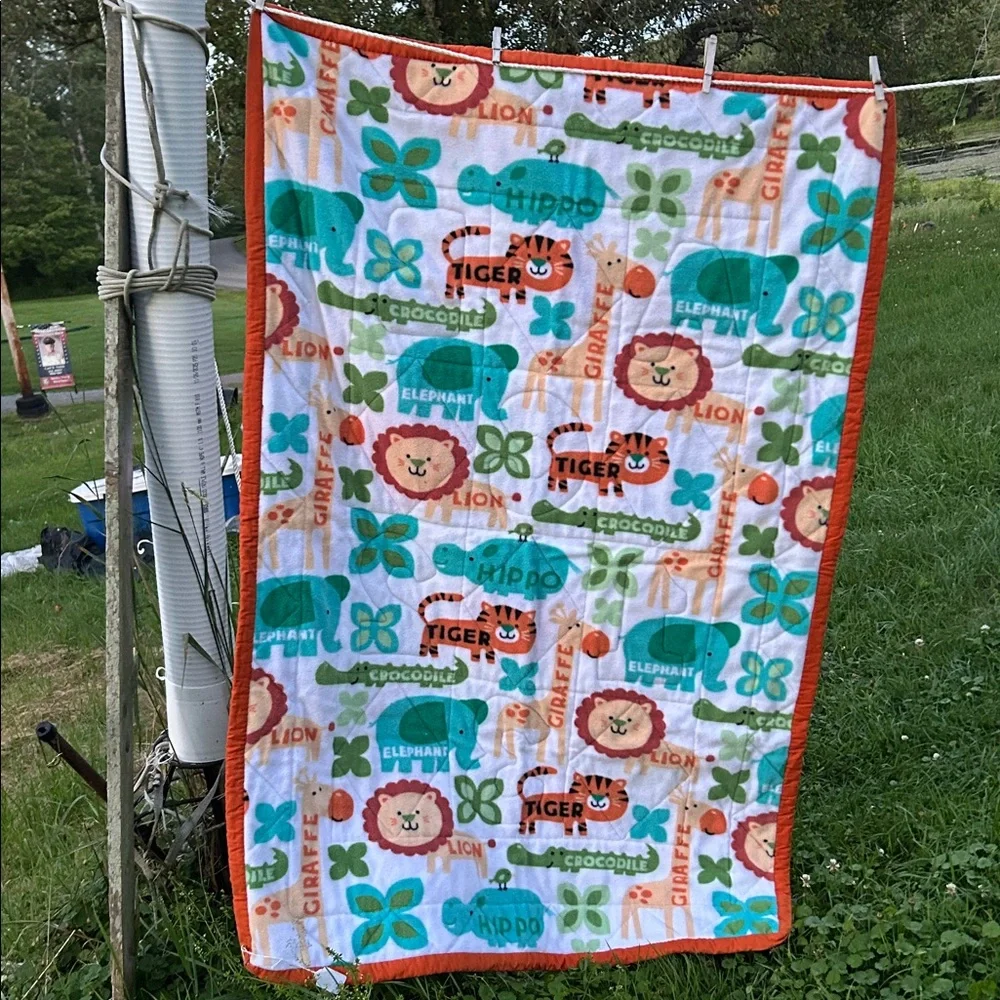 Handmade Baby to Toddler Quilt Reversible Sensory Tummy Time Fleece 36
